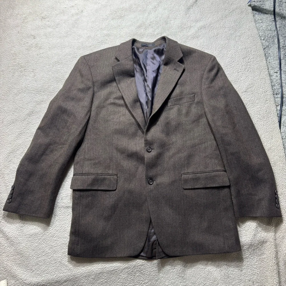 Lauren‎ Ralph Lauren Jacket Mens 46 Blazer Two Button Lined Macys Herringbone